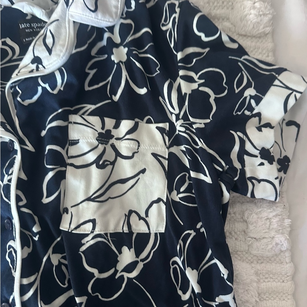 Kate Spade Floral Blue and White Pajama Set - Picture 5 of 6